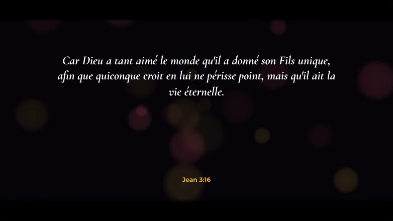 Bible — Cinématique